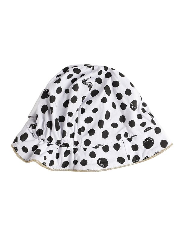 Girls White and Black Printed Cap image number 2